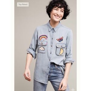 Patch detail shirt Holding Horses - Anthro